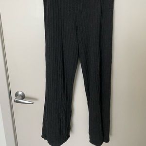Rubbed knit wide legs pants set, with tank top